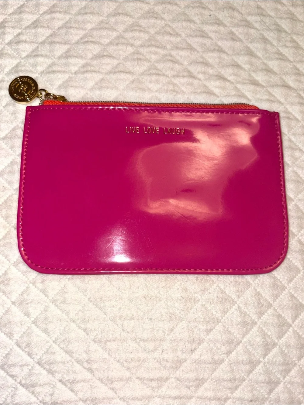 Bath & Body Works Hot Pink Patent Zip Pouch